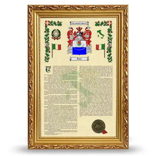 Rosa Armorial History Framed - Gold