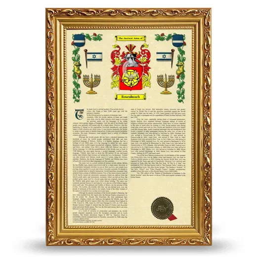 Rosenbusch Armorial History Framed - Gold
