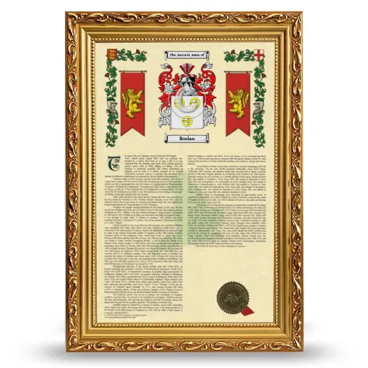 Roslan Armorial History Framed - Gold