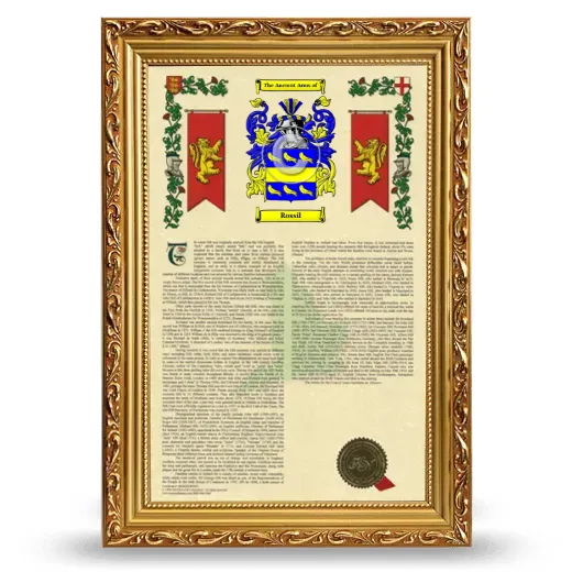 Rossil Armorial History Framed - Gold