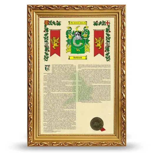 Rothrock Armorial History Framed - Gold