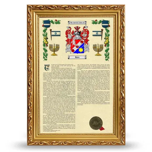 Rots Armorial History Framed - Gold