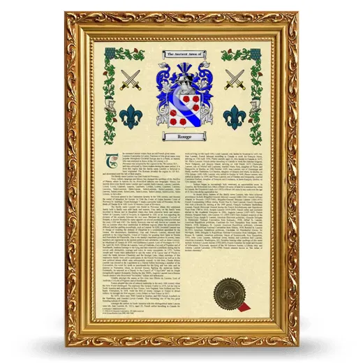 Rouge Armorial History Framed - Gold