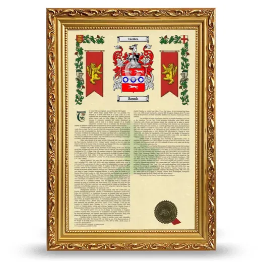Roush Armorial History Framed - Gold