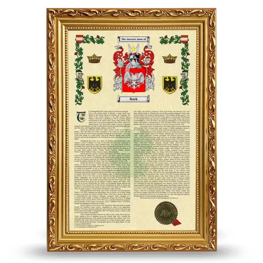 Ruck Armorial History Framed - Gold