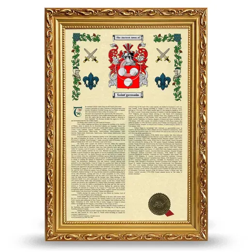Saint'germain Armorial History Framed - Gold