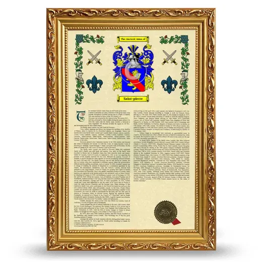 Saint-pierre Armorial History Framed - Gold
