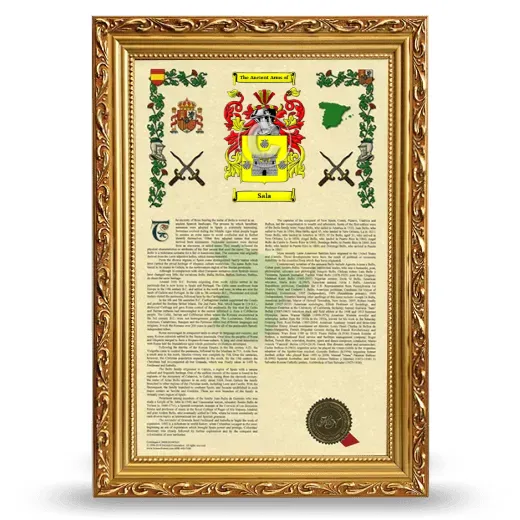 Sala Armorial History Framed - Gold