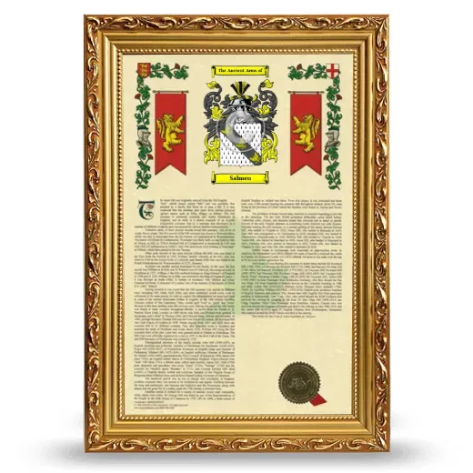 Salmen Armorial History Framed - Gold