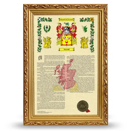 Satand Armorial History Framed - Gold