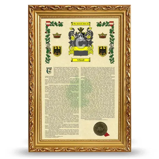 Schaad Armorial History Framed - Gold
