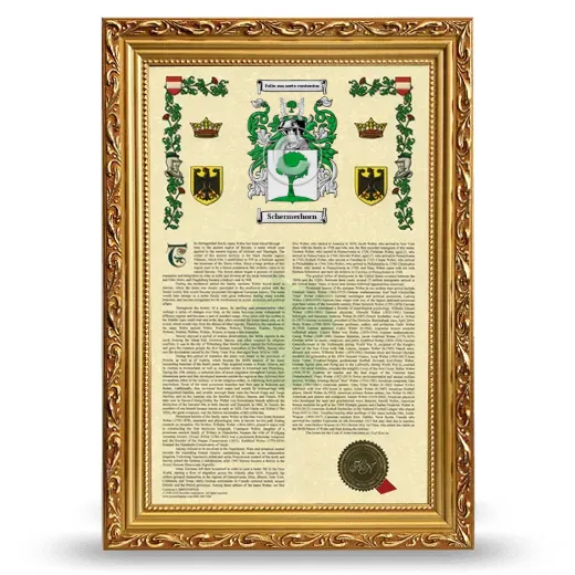 Schermerhorn Armorial History Framed - Gold