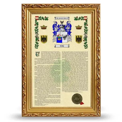 Schly Armorial History Framed - Gold