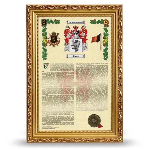 Schoot Armorial History Framed - Gold