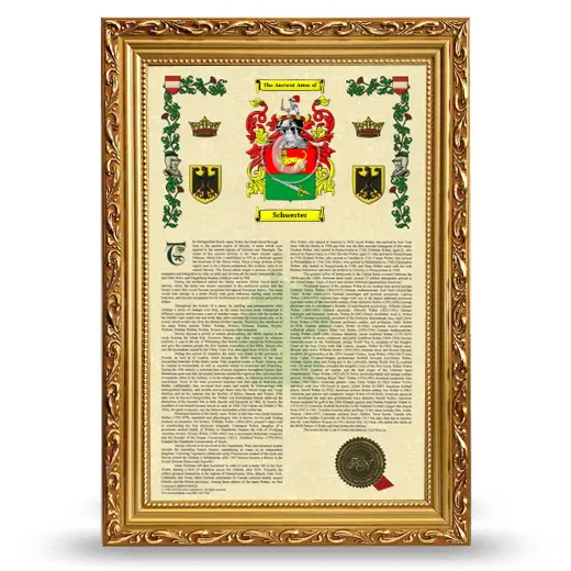 Schwerter Armorial History Framed - Gold