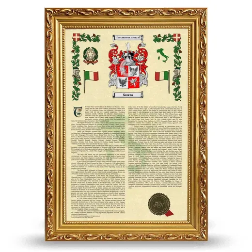 Scorza Armorial History Framed - Gold