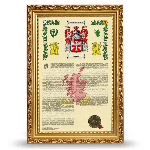 Scythe Armorial History Framed - Gold