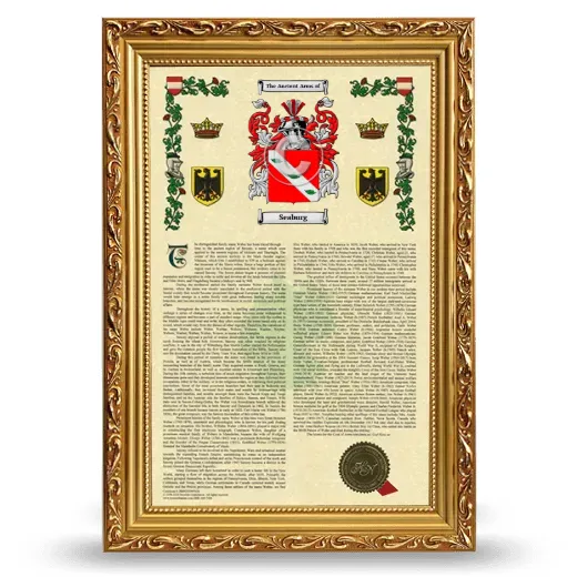 Seaburg Armorial History Framed - Gold