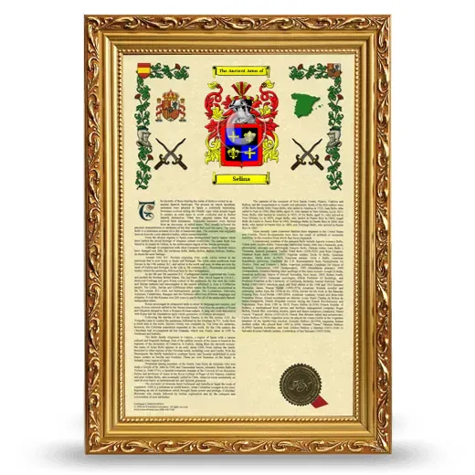 Selina Armorial History Framed - Gold