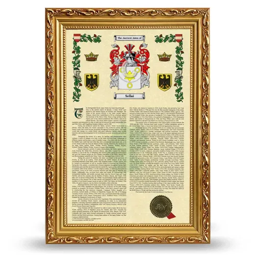 Sellai Armorial History Framed - Gold