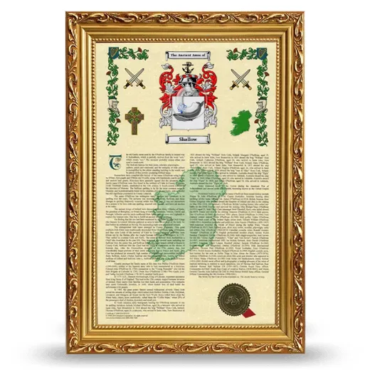 Shallow Armorial History Framed - Gold