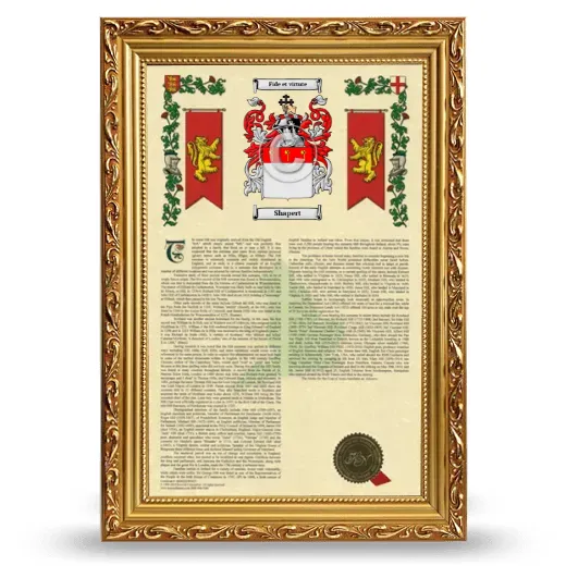 Shapert Armorial History Framed - Gold