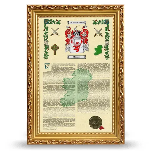 Shinner Armorial History Framed - Gold