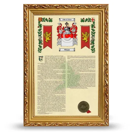 Shippy Armorial History Framed - Gold