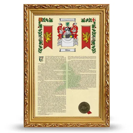 Silvan Armorial History Framed - Gold