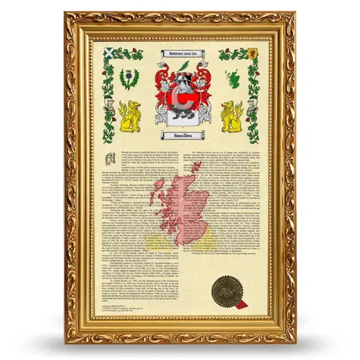 Smallen Armorial History Framed - Gold