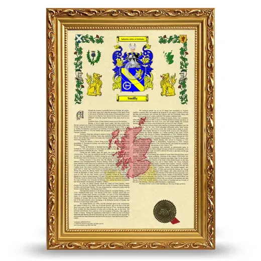 Smilly Armorial History Framed - Gold