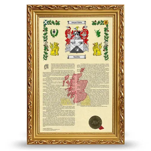 Smiths Armorial History Framed - Gold