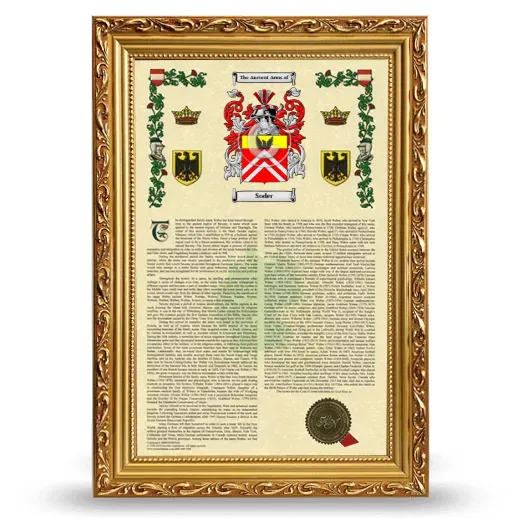 Soder Armorial History Framed - Gold