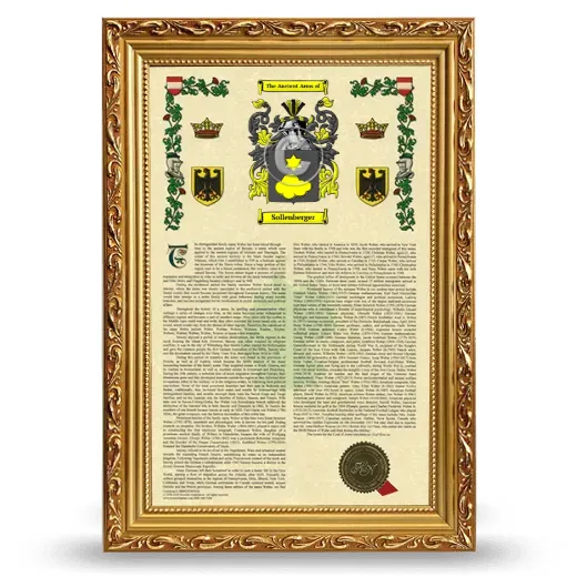 Sollenberger Armorial History Framed - Gold
