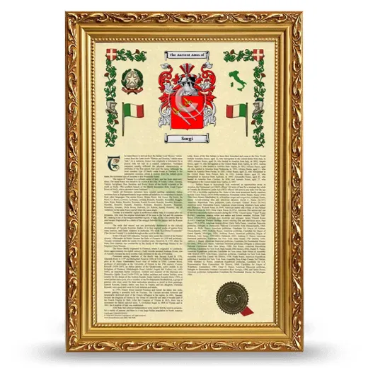 Sorgi Armorial History Framed - Gold
