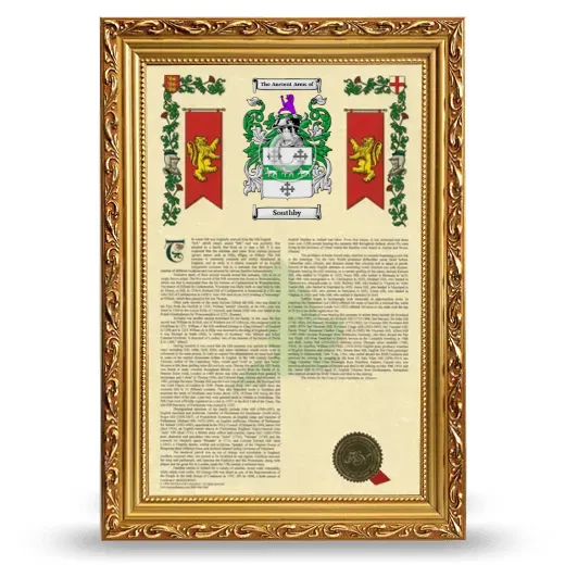 Southby Armorial History Framed - Gold