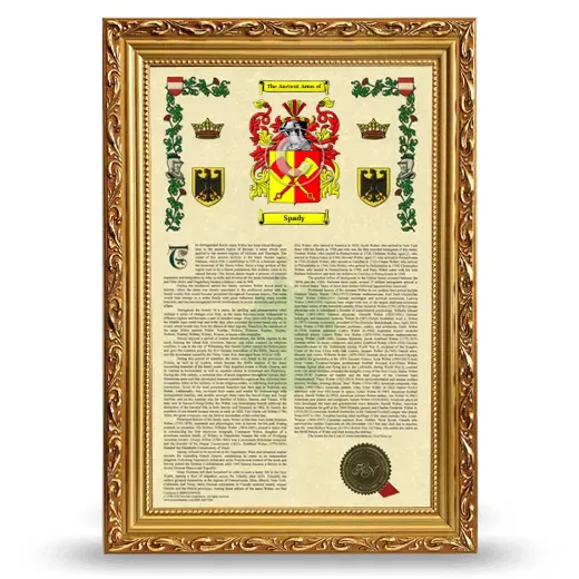 Spady Armorial History Framed - Gold
