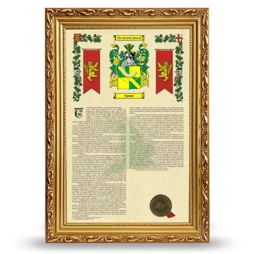 Spane Armorial History Framed - Gold