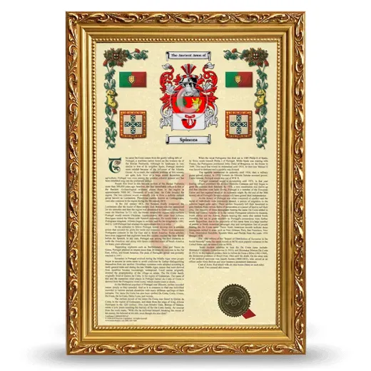 Spinoza Armorial History Framed - Gold