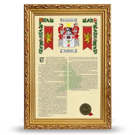 Stackhouse Armorial History Framed - Gold