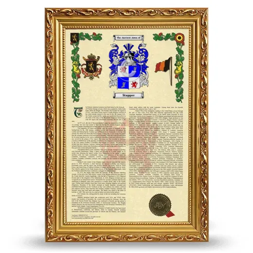 Stapper Armorial History Framed - Gold