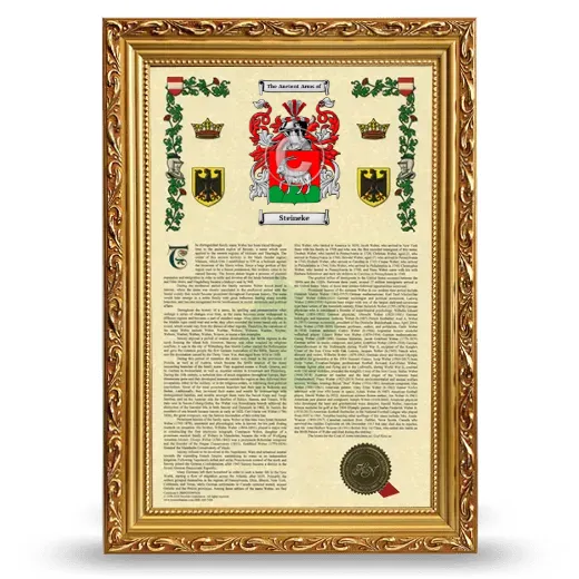 Steineke Armorial History Framed - Gold