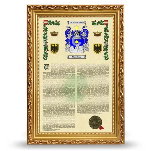 Sternberg Armorial History Framed - Gold