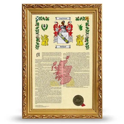 Stirland Armorial History Framed - Gold