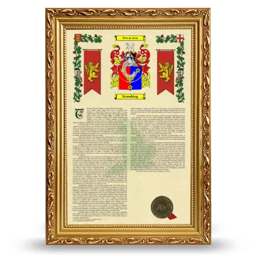 Stoneking Armorial History Framed - Gold