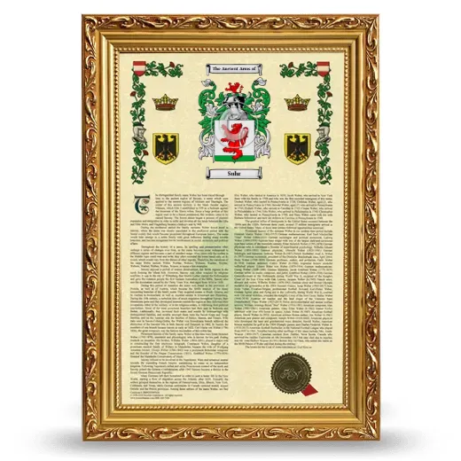Suhr Armorial History Framed - Gold