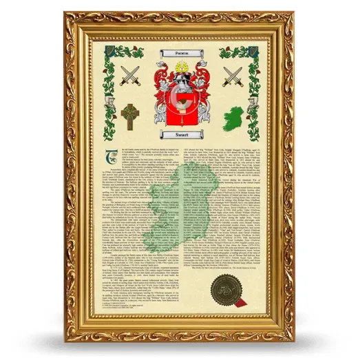 Swart Armorial History Framed - Gold