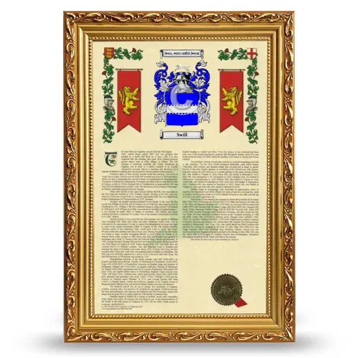 Swill Armorial History Framed - Gold