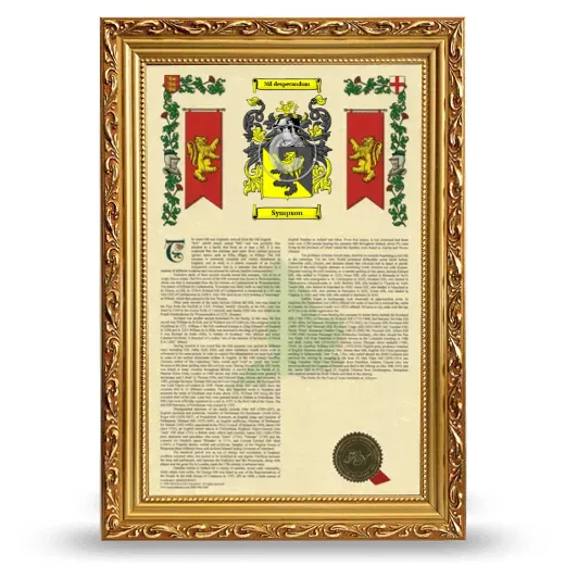 Sympson Armorial History Framed - Gold