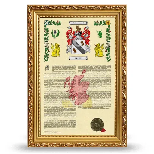 Tagget Armorial History Framed - Gold